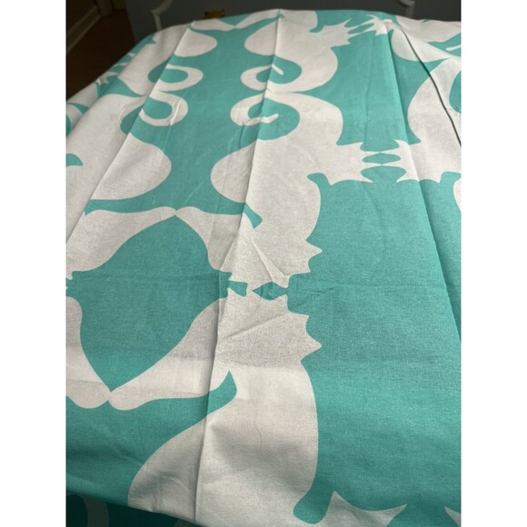 Beach Road Seahorses Teal White “The Beach Sheet” - Picture 3 of 14